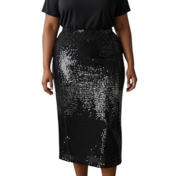 ELOQUII Sequin Midi Skirt - Picture 1 of 7